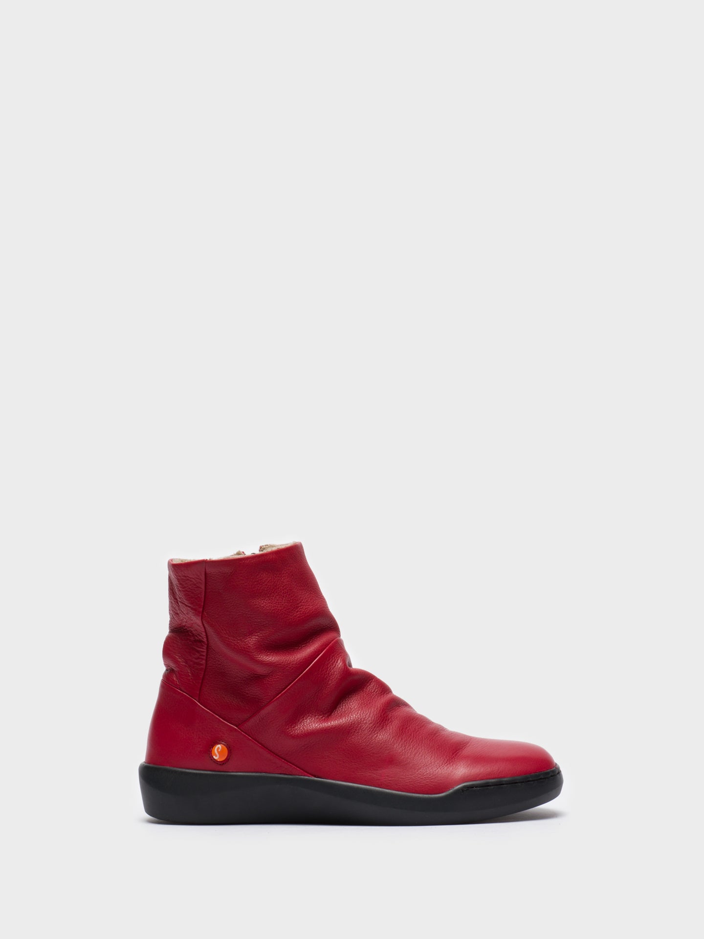 Softinos Red Zip Up Ankle Boots